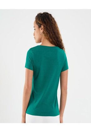 Camiseta Para Mujer Manga Corta Cuello Redondo Color Verde Marca Ostu #40092425