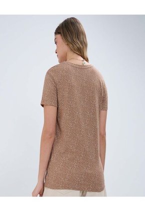 Camiseta Para Mujer Manga Corta Color Café Marca Ostu #40091965