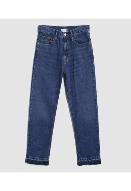 Jean Para Mujer Straight Color Azul Medio Marca Ostu #40160453