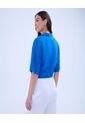 Blusa Para Mujer Manga Corta Color Azul Rey Marca Ostu #40121091 de Ostu