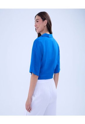 Blusa Para Mujer Manga Corta Color Azul Rey Marca Ostu #40121091
