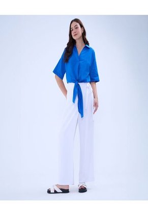 Blusa Para Mujer Manga Corta Color Azul Rey Marca Ostu #40121091