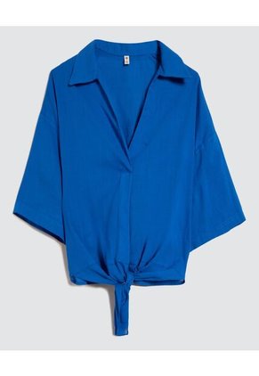 Blusa Para Mujer Manga Corta Color Azul Rey Marca Ostu #40121091