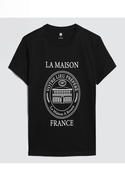 Camiseta Para Mujer Manga Corta Color Negro Marca Ostu #40092015