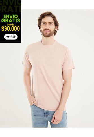 Camiseta Para Hombre Manga Corta Color Rosa Marca Ostu #60091567 Ostu