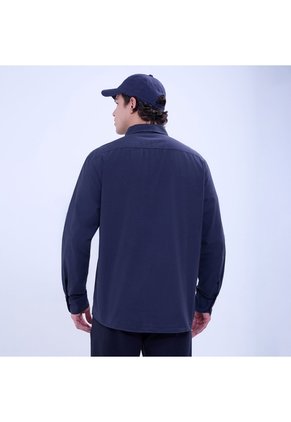 Camisa Para Hombre Manga Larga Con Bolsillo Color Azul  Marca Ostu #60010764