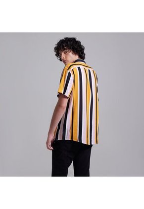 Camisa Para Hombre Manga Corta Sin Bolsillo Color Mostaza Marca Ostu #60010547