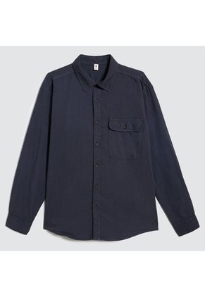 Camisa Para Hombre Manga Larga Con Bolsillo Color Azul  Marca Ostu #60010764