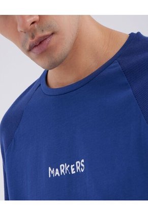 Camiseta Para Hombre Manga Corta Color Azul  Marca Ostu #60090892