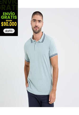 Polo Para Hombre Cuello Tejido Sin Bolsillo Color Azul Marca Ostu #60110768 Ostu