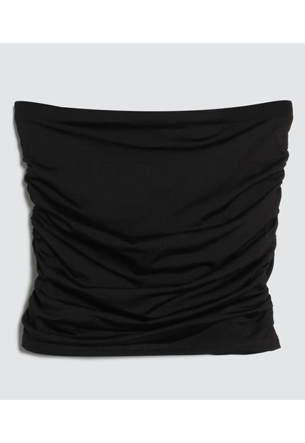 Crop Top Para Mujer Manga Sisa Color Negro Marca Ostu #40092024