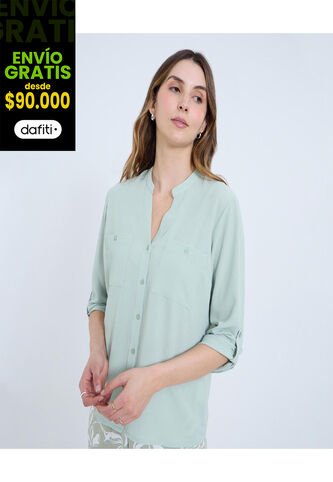 Blusa Para Mujer Manga 3/4 Color Verde Marca Ostu #40121097 Ostu