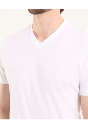 Camiseta Para Hombre Manga Corta Cuello V Color Blanco Marca Ostu #60091683