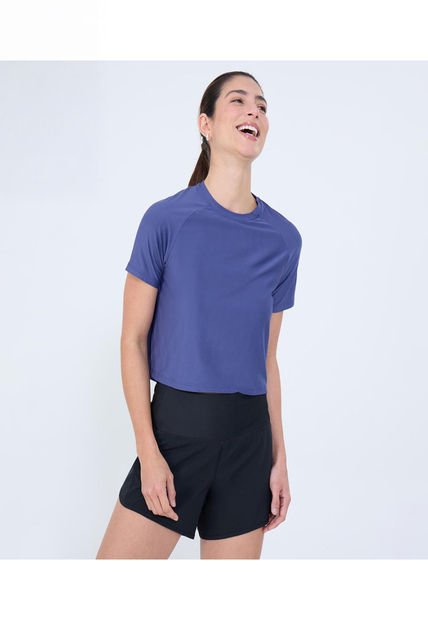 Camiseta Para Mujer Manga Corta Color Azul  Marca Ostu #40092288