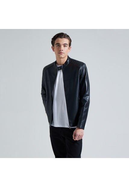 Chaqueta Hombre Ostu Pu Negro Poliéster 60080110-10