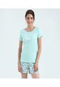 Pijama Para Mujer Ostu Color Menta Material Poliéster 65% Algodón 35% de Ostu