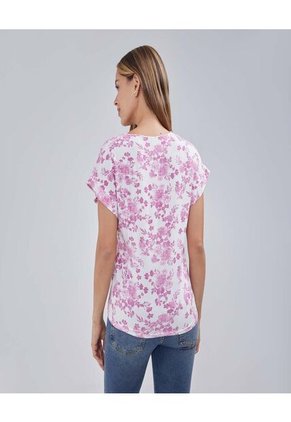 Blusa Para Mujer Manga Corta Color Rosado  Marca Ostu #40121004