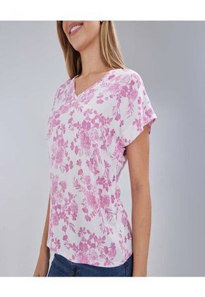 Blusa Para Mujer Manga Corta Color Rosado  Marca Ostu #40121004