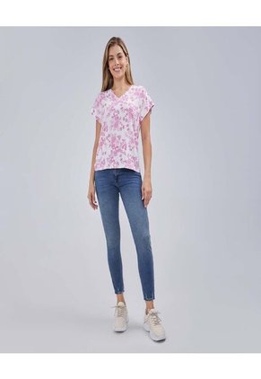 Blusa Para Mujer Manga Corta Color Rosado  Marca Ostu #40121004