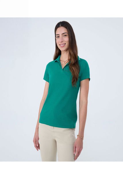 Polo Para Mujer Manga Corta Color Verde  Marca Ostu #40110172