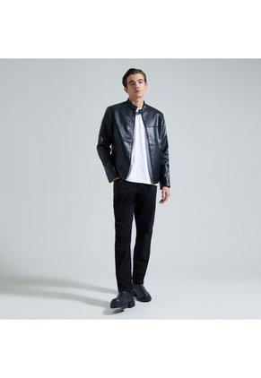 Chaqueta Hombre Ostu Pu Negro Poliéster 60080110-10