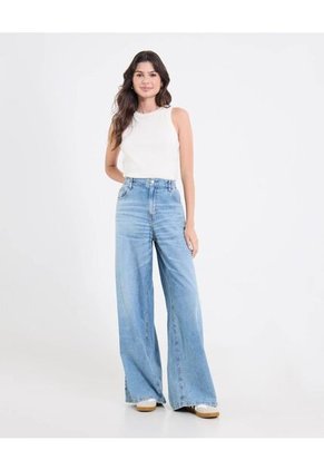 Jean  Para Mujer Wide-Leg Color Azul Marca Ostu #40160636