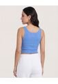 Camiseta  Para Mujer Crop Top Manga Sisa Color Azul Marca Ostu #40092691 de Ostu