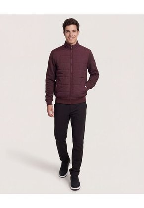 Chaqueta Para Hombre Bomber Color Vino Marca Ostu #60080127