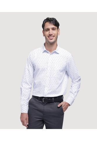 Camisa Para Hombre Manga Larga Con Bolsillo Color Blanco Marca Ostu #60010713 Ostu