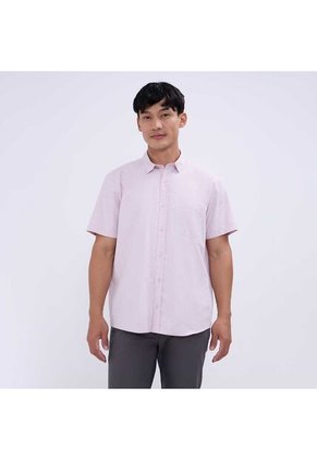 Camisa Para Hombre Manga Corta Con Bolsillo Color Rosa Marca Ostu #60010751