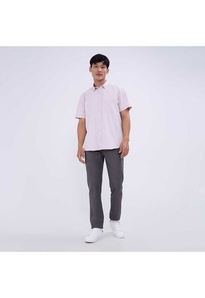 Camisa Para Hombre Manga Corta Con Bolsillo Color Rosa Marca Ostu #60010751
