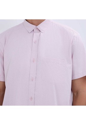 Camisa Para Hombre Manga Corta Con Bolsillo Color Rosa Marca Ostu #60010751