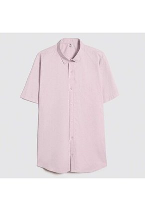 Camisa Para Hombre Manga Corta Con Bolsillo Color Rosa Marca Ostu #60010751