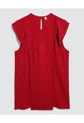 Blusa Para Mujer Manga Sisa Color Rojo Marca Ostu #40121017