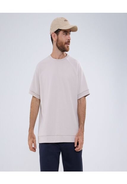 Camiseta Para Hombre Manga Corta Color Beige Marca Ostu #60091394