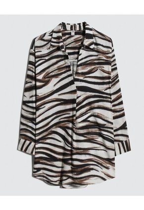 Camisa Para Mujer Manga 3/4 Color Café Marca Ostu #40010256