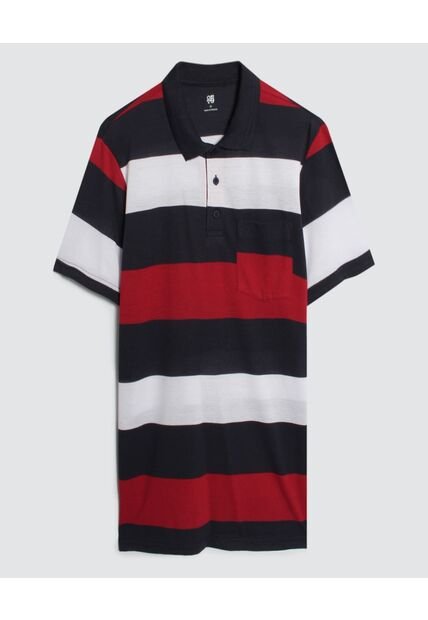 Polo Para Hombre Cuello Tejido Con Bolsillo Color Azul Oscuro Marca Ostu #60110635