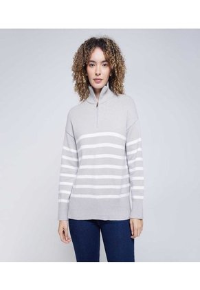 Saco Para Mujer Cuello Alto O Cuello Tortuga Color Gris  Marca Ostu #40330081