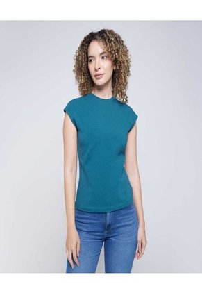 Camiseta Para Mujer Manga Corta Color Verde  Marca Ostu #40092146