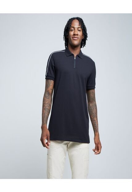 Polo Para Hombre Cuello Tejido Sin Bolsillo Color Negro Marca Ostu #60110654