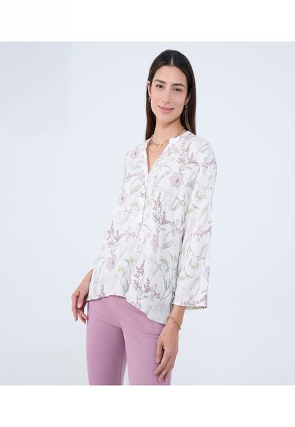 Blusa Para Mujer Manga 3/4 Color Lila  Marca Ostu #40121121