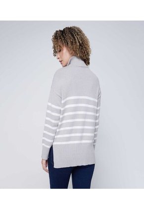 Saco Para Mujer Cuello Alto O Cuello Tortuga Color Gris  Marca Ostu #40330081