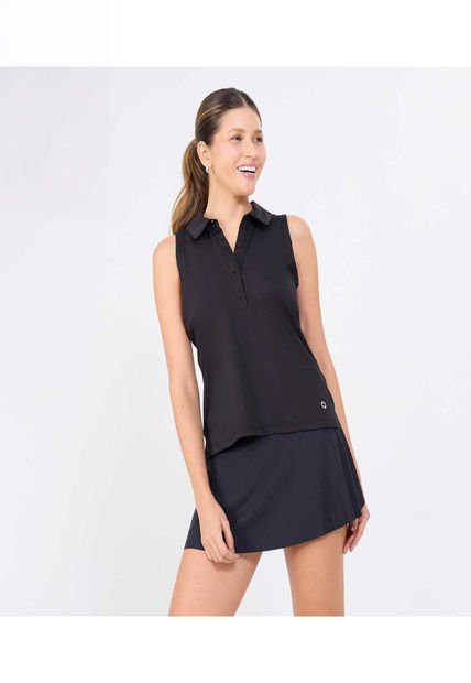 Polo Para Mujer Manga Sisa Color Negro Marca Ostu #40110165