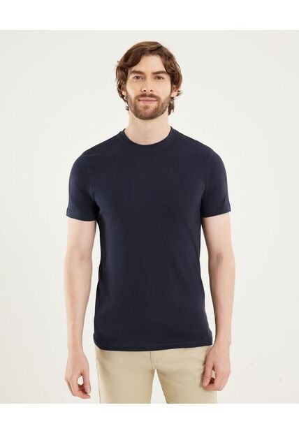 Camiseta Para Hombre Manga Corta Cuello Redondo Color Azul Marca Ostu #60091684