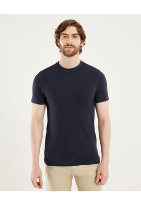 Camiseta Para Hombre Manga Corta Cuello Redondo Color Azul Marca Ostu #60091684