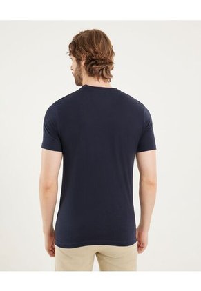 Camiseta Para Hombre Manga Corta Cuello Redondo Color Azul Marca Ostu #60091684