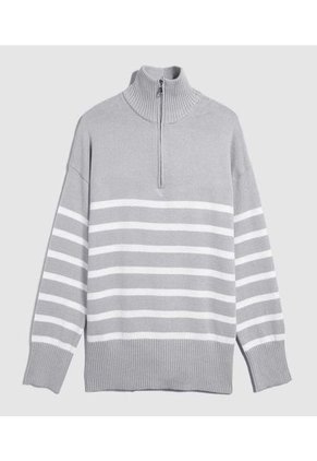 Saco Para Mujer Cuello Alto O Cuello Tortuga Color Gris  Marca Ostu #40330081