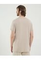 Camiseta Para Hombre Manga Corta Cuello Redondo Color Beige Marca Ostu #60091709 de Ostu
