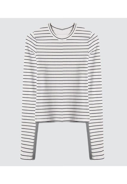 Camiseta Para Mujer Manga Larga Color Negro Marca Ostu #40092020