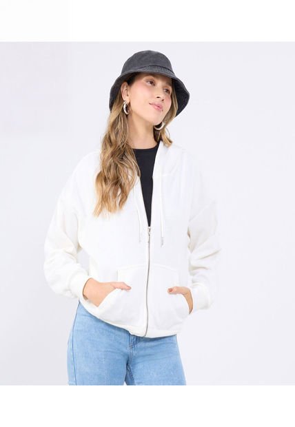 Buzo Para Mujer Zipper Color Hueso Marca Ostu #40060435